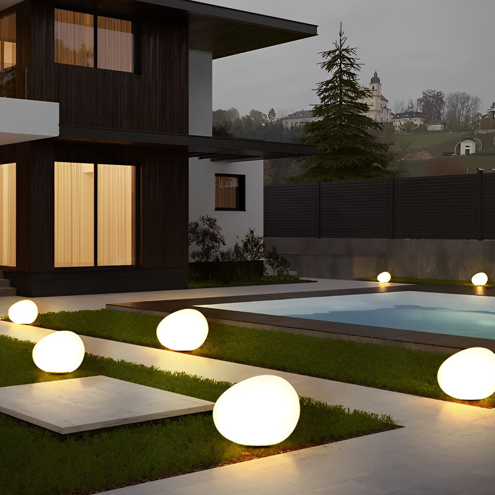 Cobblestone Shaped LED 3 Step Dimming Modern Outdoor Lights Lawn Lamp