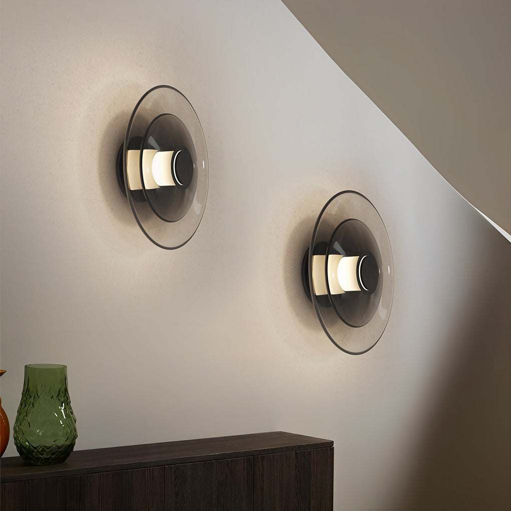 Round Creative Double-layered Glass LED Nordic Wall Sconces Lighting