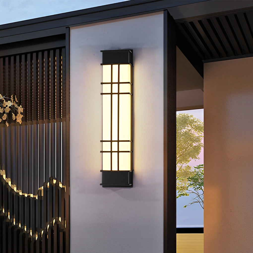Retro Rectangular Waterproof LED Black Traditional Outdoor Wall Lamp