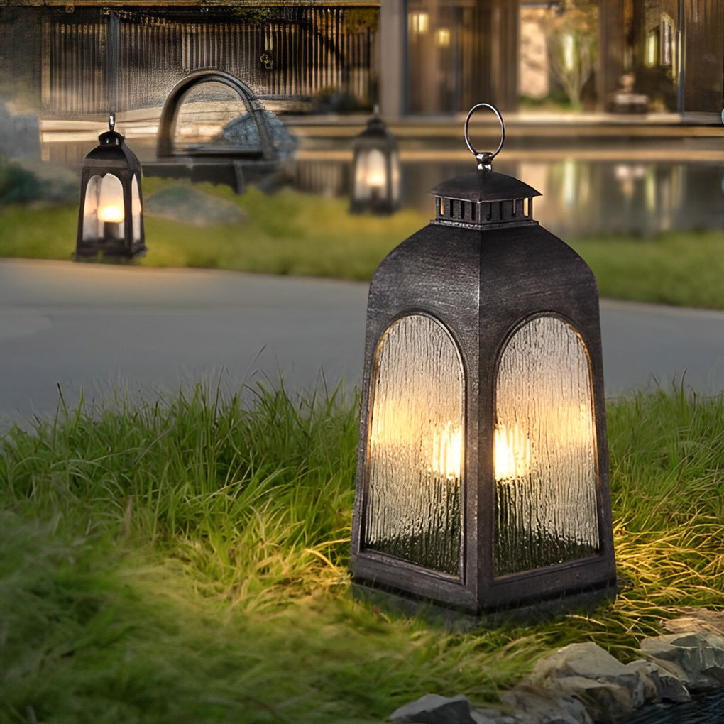 Waterproof Metal Portable Retro European-style Outdoor Floor Lamp Lawn Lights