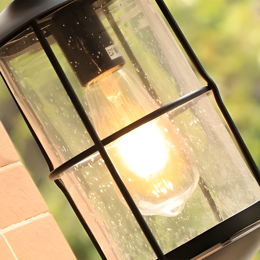 Creative Glass Waterproof LED Black Modern Plug in Wall Sconce Lighting