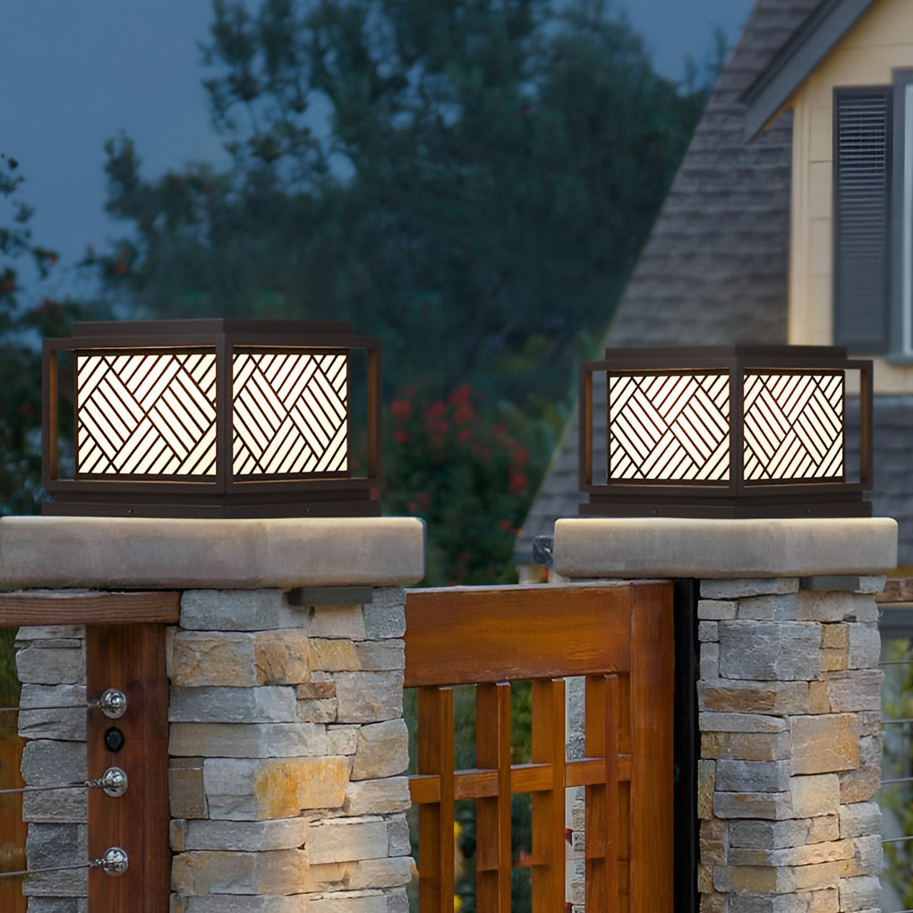 Square Waterproof LED Modern Outdoor Solar Post Caps Lights Pillar Light