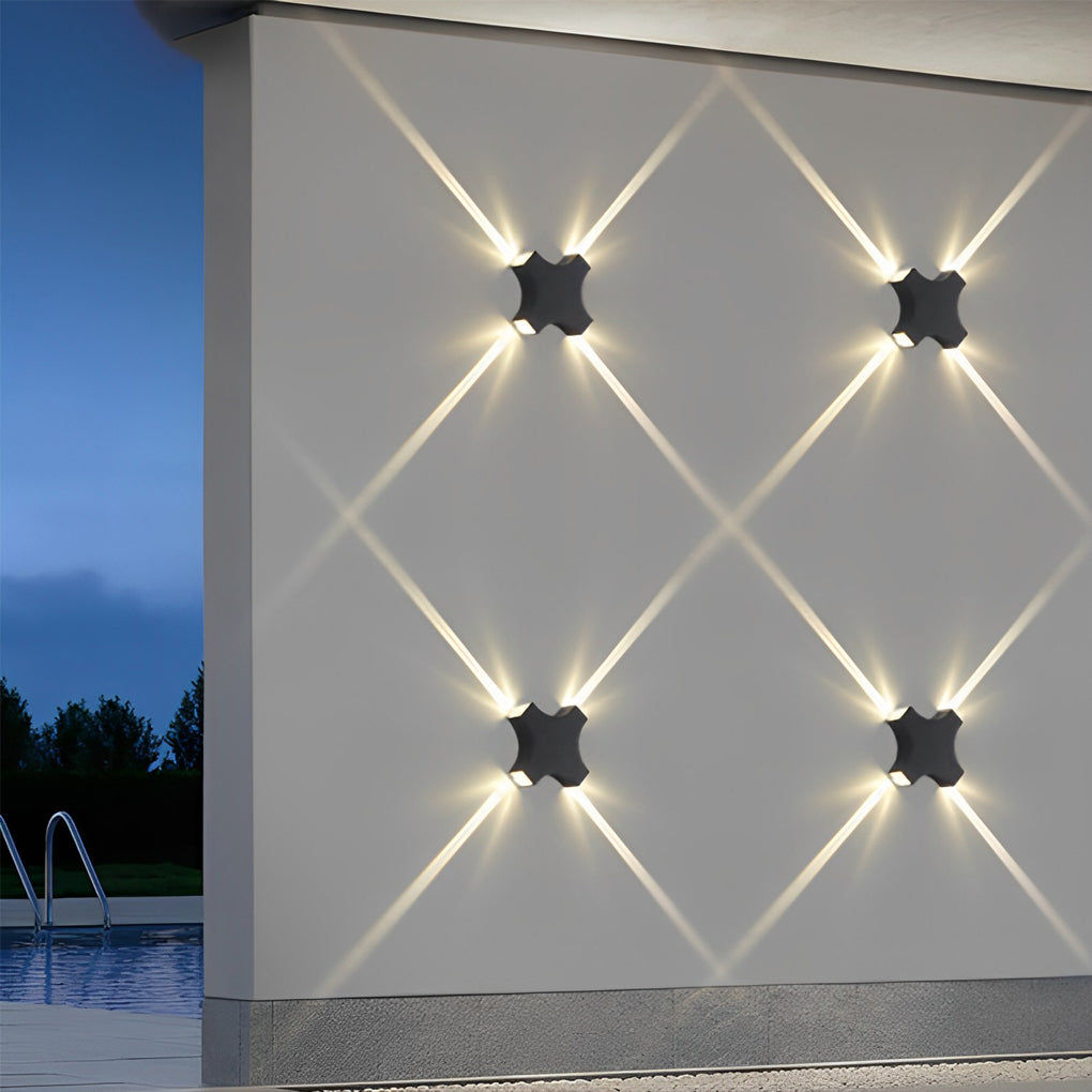 Creative Starlight Decorative LED Waterproof Black Modern Wall Lamp
