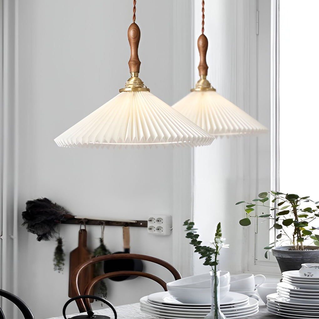 Classic Pleated Shaped LED White Nordic Pendant Lights Wall Lamp