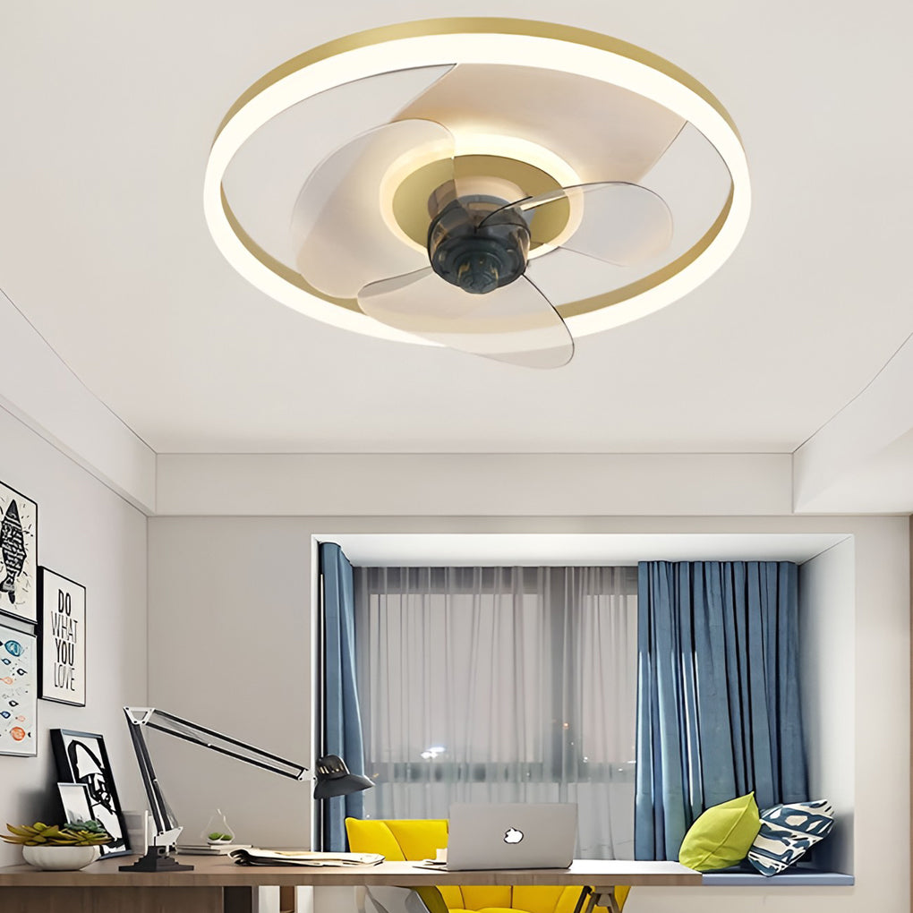 Circular 3-Step Dimming Modern Inverter Ceiling Fan Light with Remote Control
