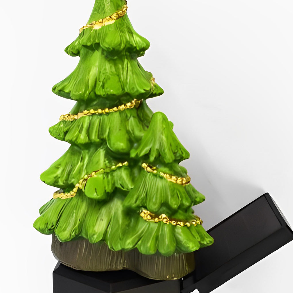 Resin Waterproof LED Christmas Tree Ground Inserted Solar Lawn Lights