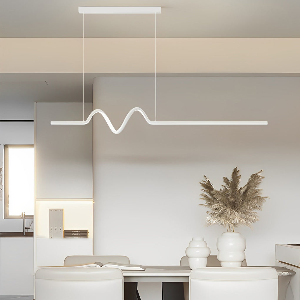 Creative Minimalist Wavy Strip LED Stepless Dimming Nordic Chandelier - Dazuma
