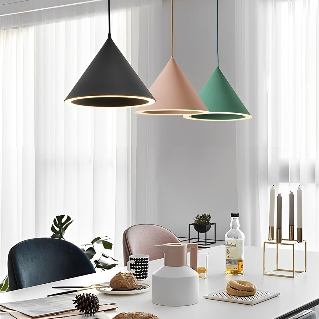 Minimalist Conical LED Macaron Color Nordic Pendant Light Kitchen ...