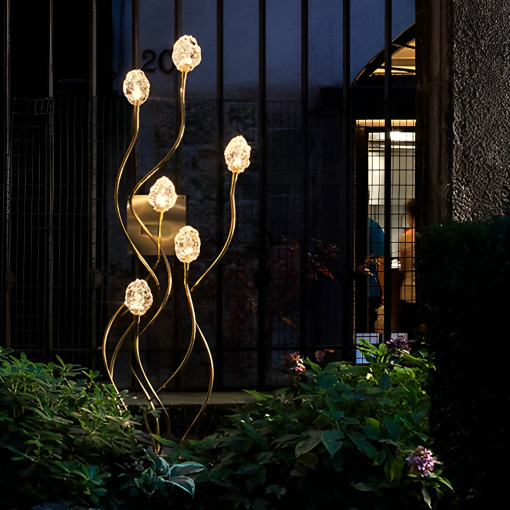 Outdoor Flower Bud Lawn Lights – Apple & Grape Designs, LED, Modern Illumination