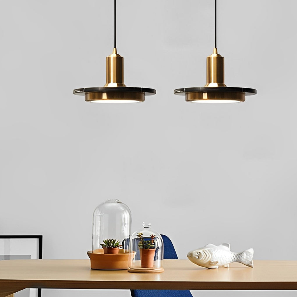 Round Flying Saucer Shape Electroplated Iron LED Modern Pendant Lights - Dazuma