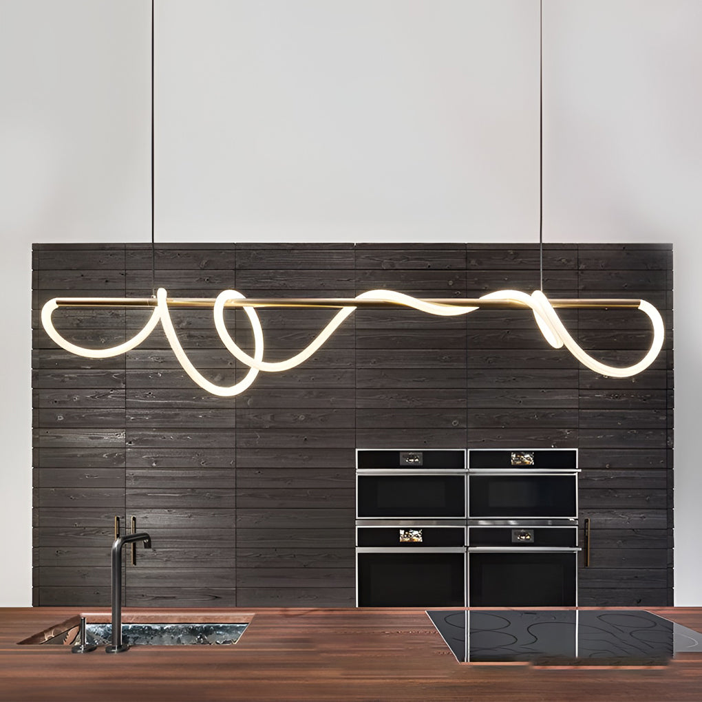 Creative DIY LED Strip Electroplated Metal Modern Chandelier Pendant Light