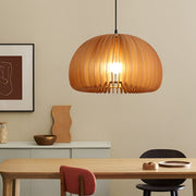 Creative Wood Pumpkin-Shaped Retro Nordic Chandelier Pendant Light - Dazuma