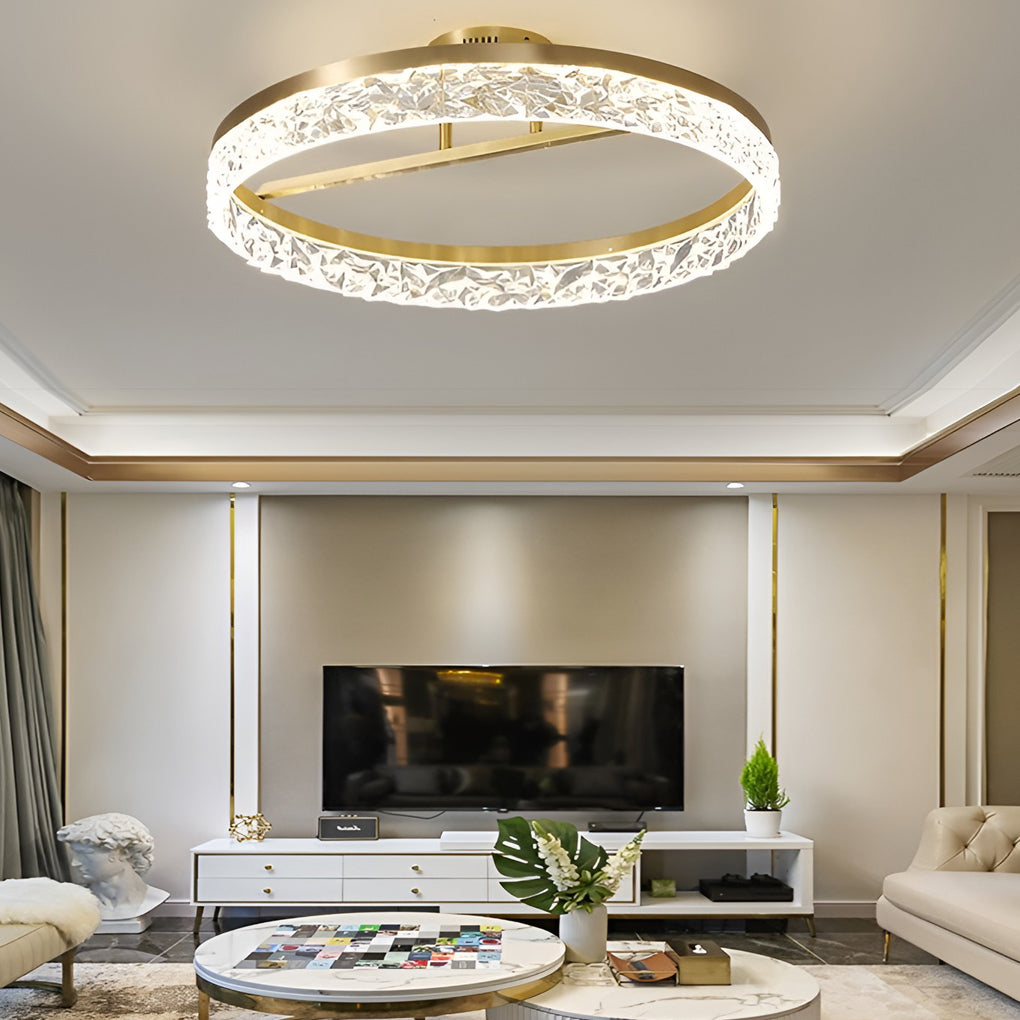 Minimalist Round LED 60W Gold Modern Ceiling Lamp Flush Mount Lighting