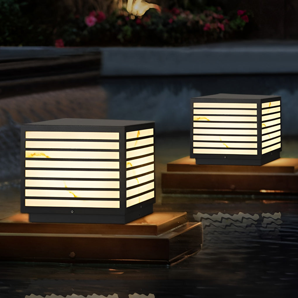 Square IP65 Waterproof LED Solar Modern Outdoor Deck Post Lights Pillar Light