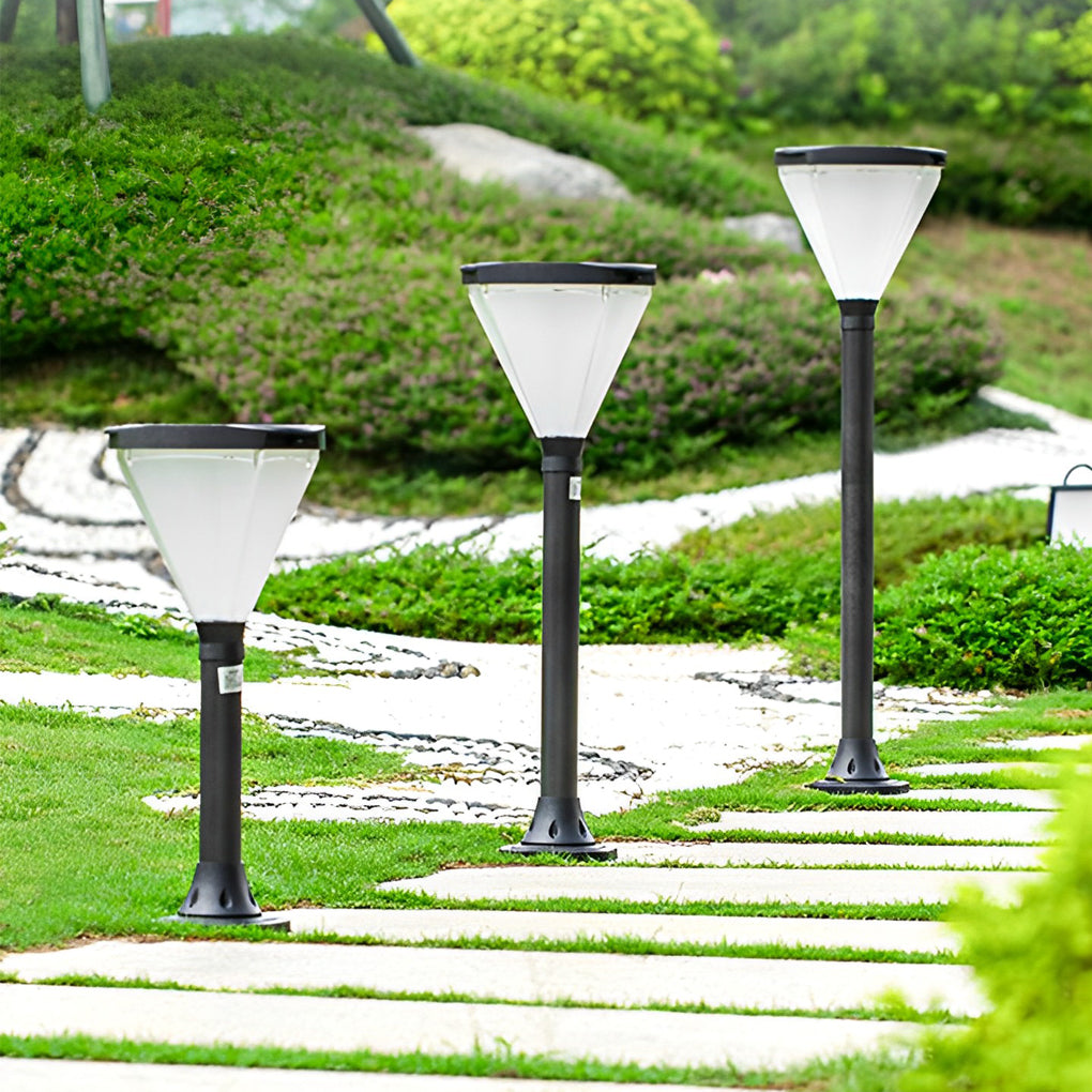 Waterproof Intelligent Light Control Led Black Modern Solar Lawn Lamp