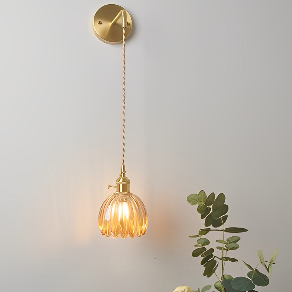 Flower Shape Glass Creative Artistic LED Nordic Hanging Ceiling Lamp