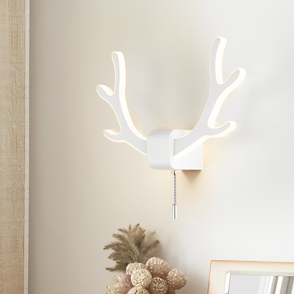 Creative Antlers Iron LED Nordic Wall Lamp Wall Light with Pull Switch - Dazuma