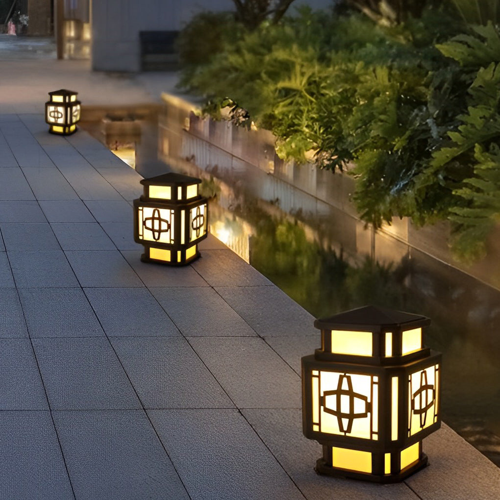 Creative LED Waterproof Black Retro Outdoor Deck Post Lights Pillar Light