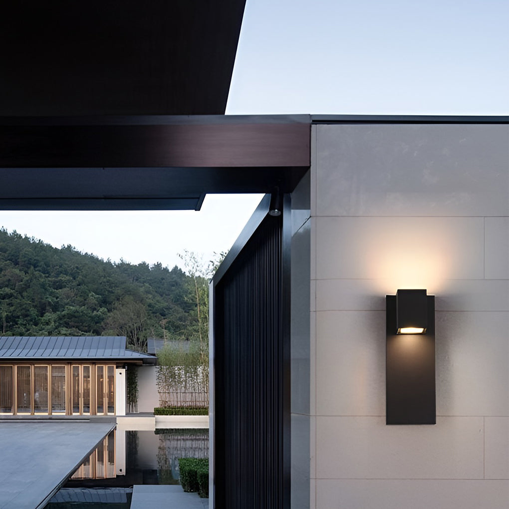 Square Waterproof LED Up and Down Lights Modern Outdoor Wall Lamp Wall ...