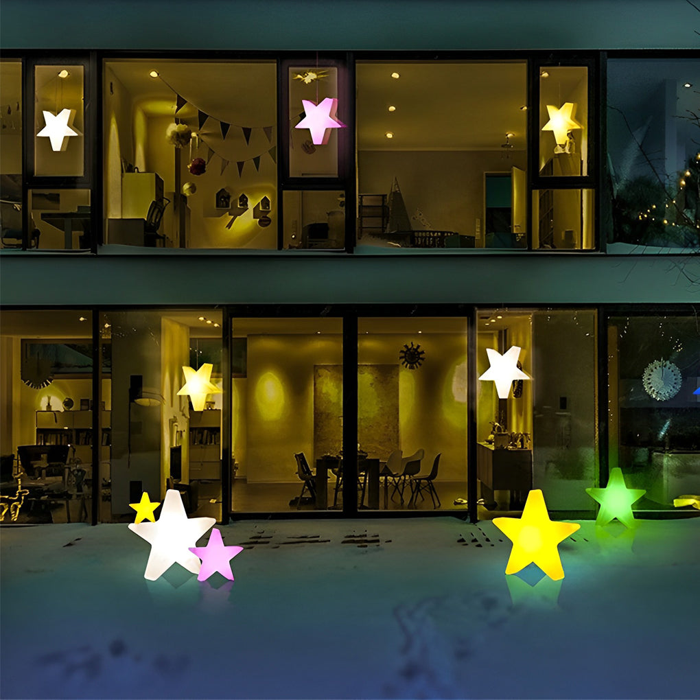 Colorful LED Stars USB Rechargeable 12V Modern Christmas Ornament Lights