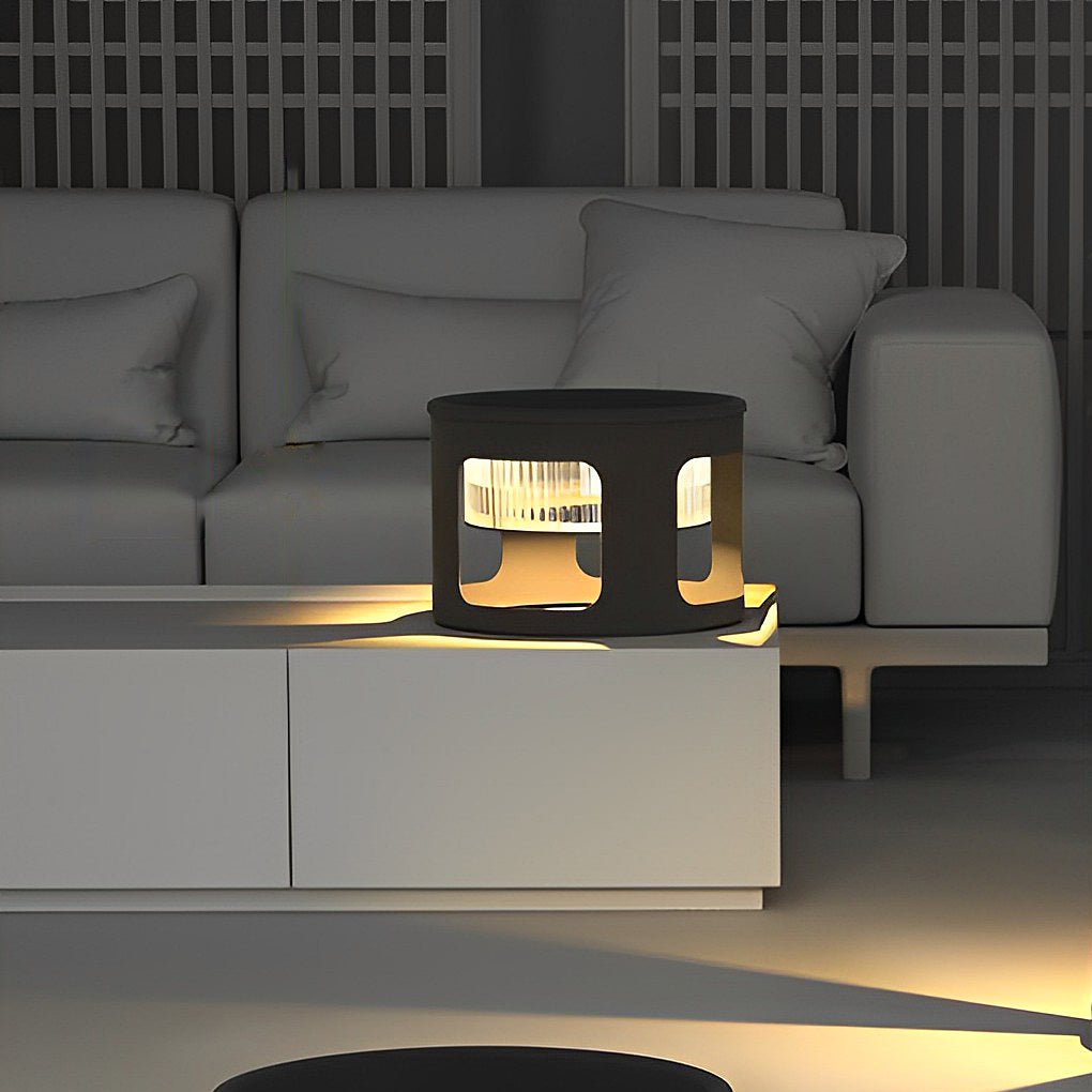 Round Table Lamp with Under-Table Lighting Solar-Powered LED Outdoor Light