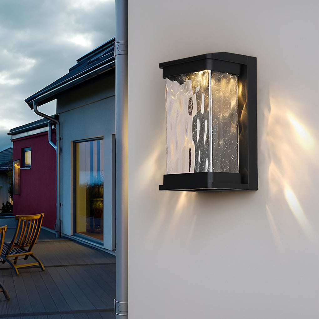 Waterproof Creative Glass LED Black Modern Outdoor Wall Sconce Lighting - Dazuma