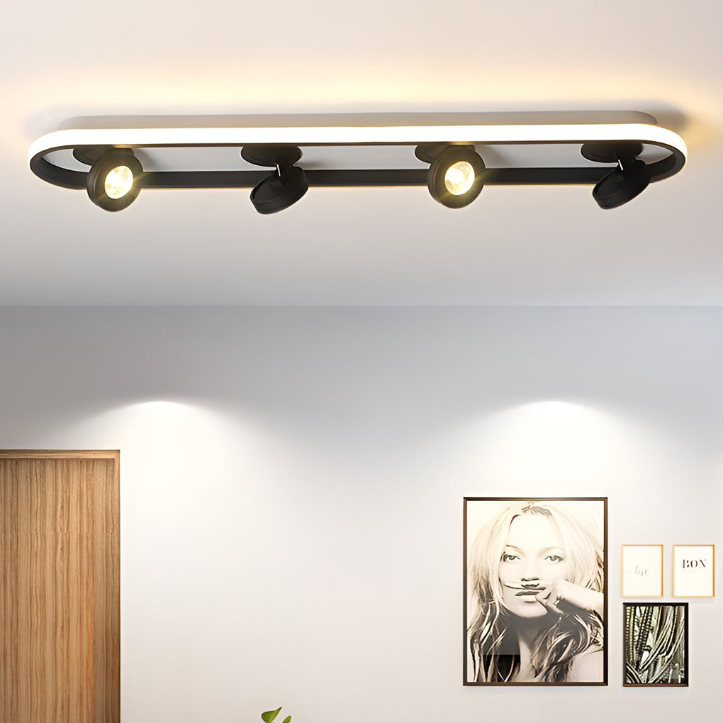 Rounded Rectangular LED Adjustable Spotlight Modern Ceiling Lights