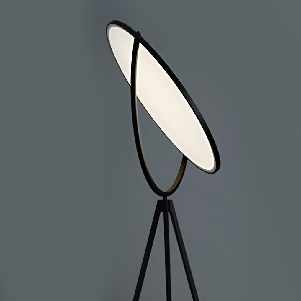 Metal Tripod Floor Lamp With 360° Round Adjustable Acylic Shade Decorate Standing Lamp
