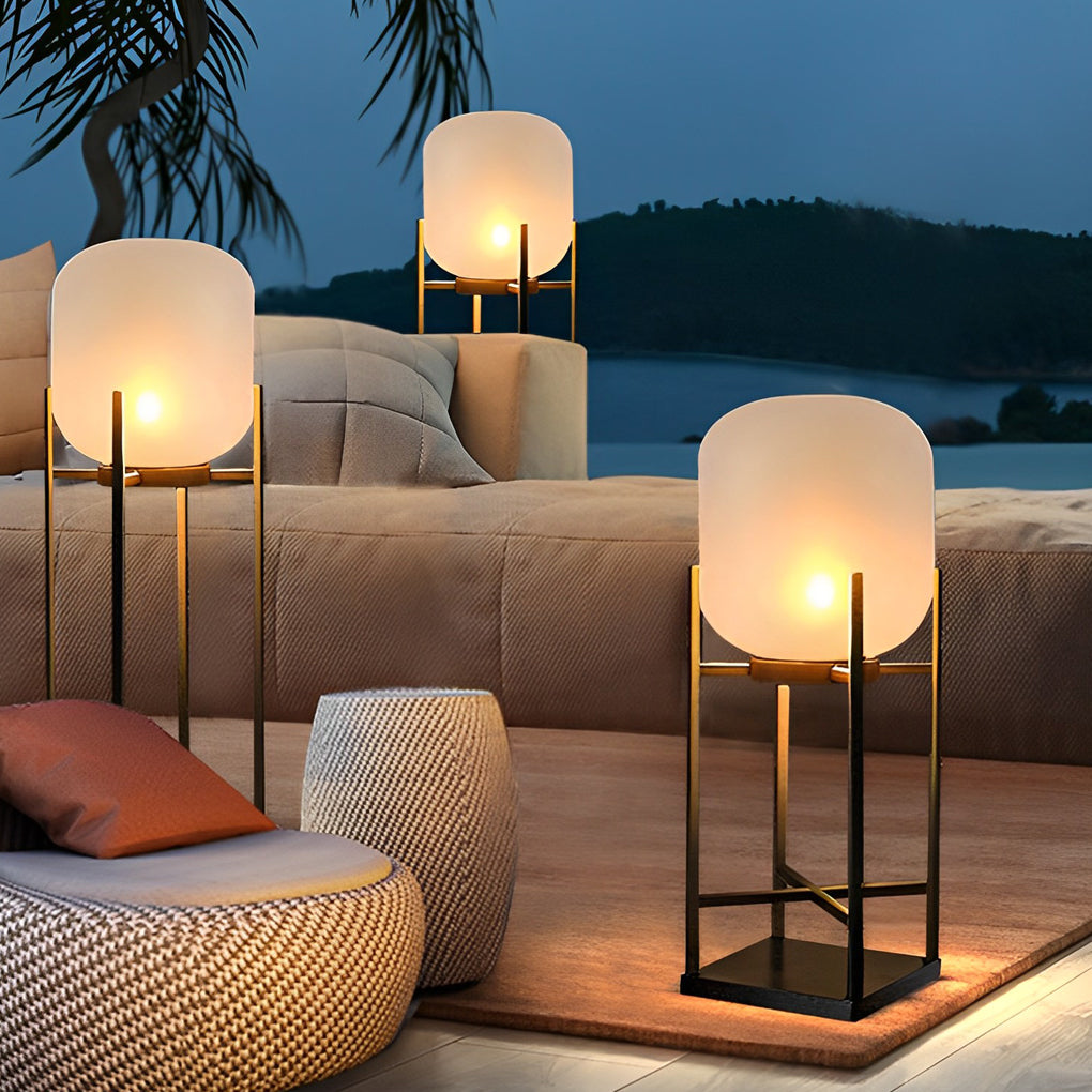 Lantern Design Waterproof LED Modern Solar Outdoor Floor Lamp Standing Lamp - Dazuma