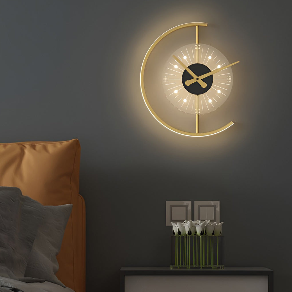 Creative Mute Clock Shaped LED Nordic Wall Lamp Wall Sconce Lighting