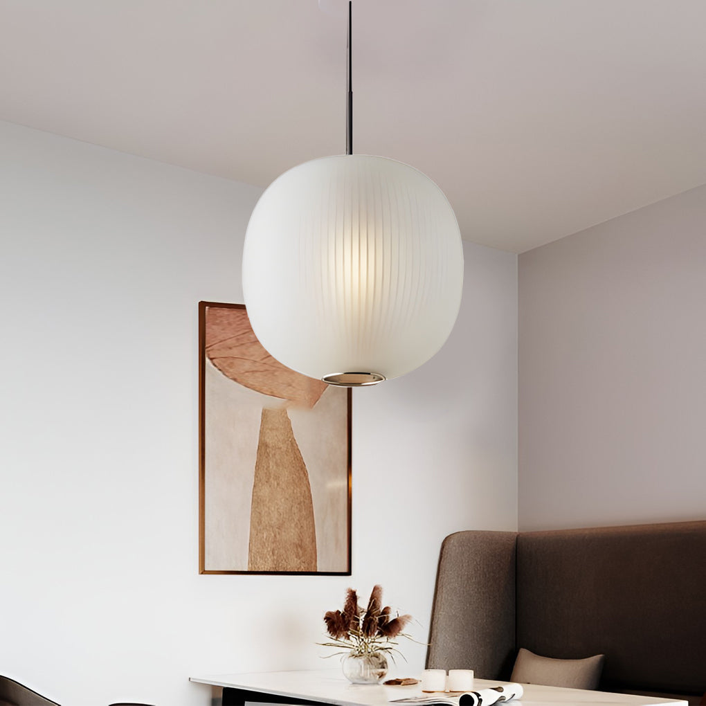 Round Lantern Shaped Glass LED Modern Pendant Light Hanging Ceiling Lights - Dazuma