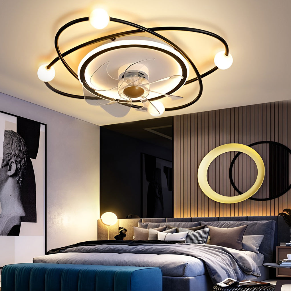 Creative Intelligent Mute Stepless Dimming LED Nordic Ceiling Fan Light - Dazuma