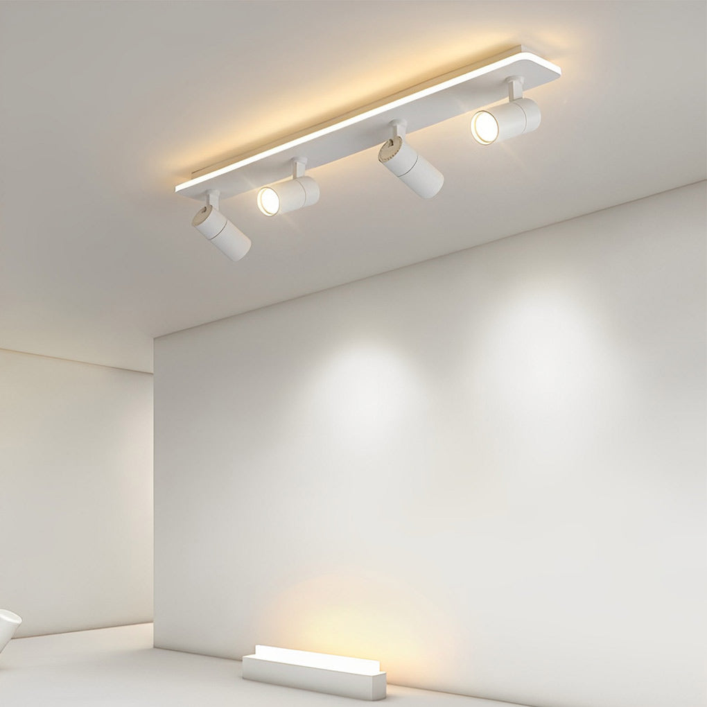 Minimalist Long Strip 2/3/4 Light LED Flush Mount Adjustable Spotlight