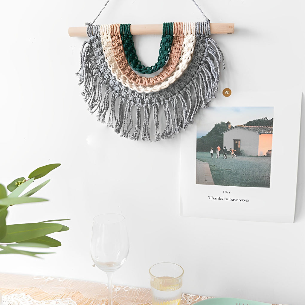 Bohemian Style Spectrum-Colored Semi Wall Hanging