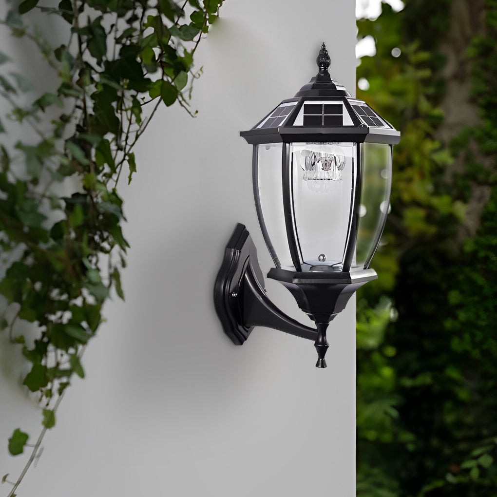 [Open-Box] Led Waterproof Black Vintage Outdoor Solar Fence Post Lights with Remote