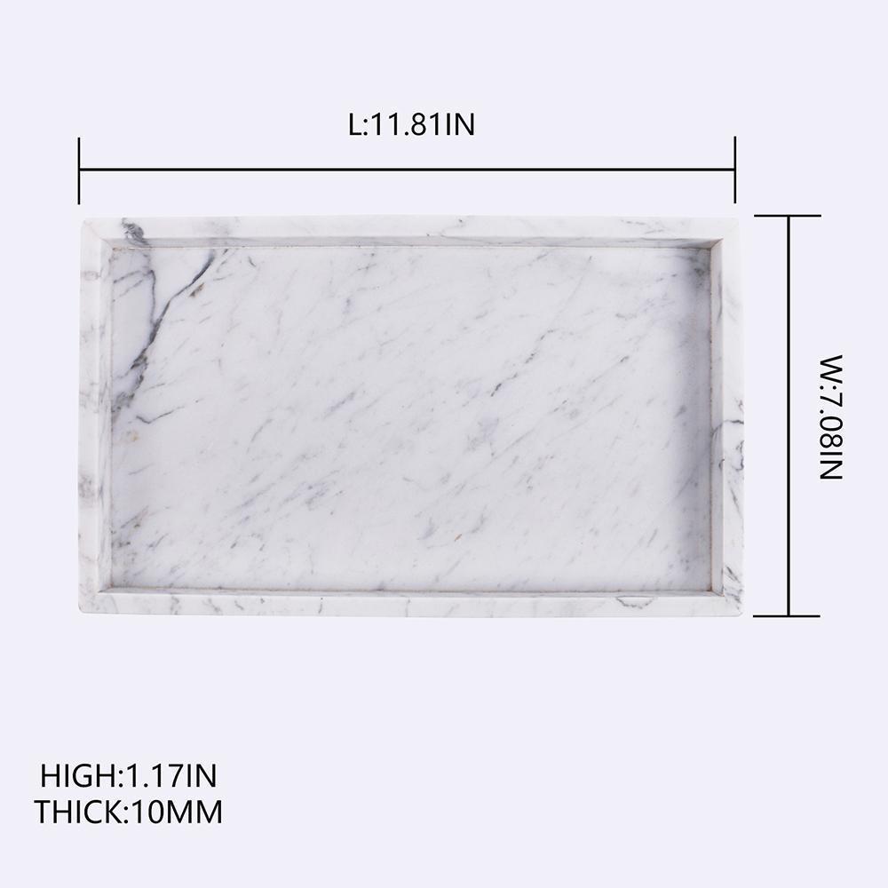 Marble Cheese Tray Charcuterie Cracker Serving Tray White Rectangle