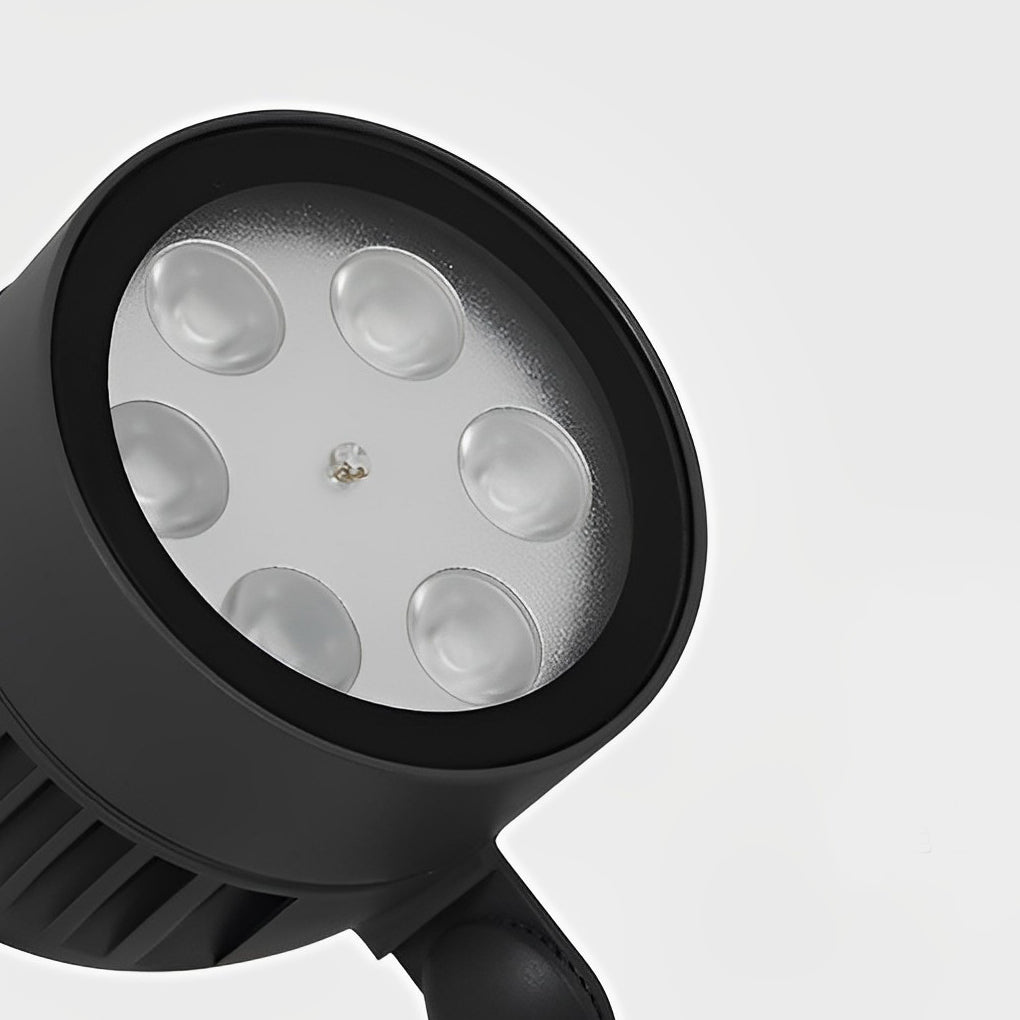 Adjustable Round LED COB Waterproof Black Modern Outdoor Spotlights