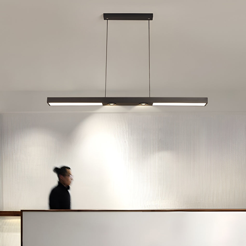 Rectangle Strip LED Black Modern Ceiling Lights Pendant Lighting