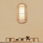 Light Burlywood Innovatively Shaped Bamboo Hand Woven Pendant Light - Dazuma