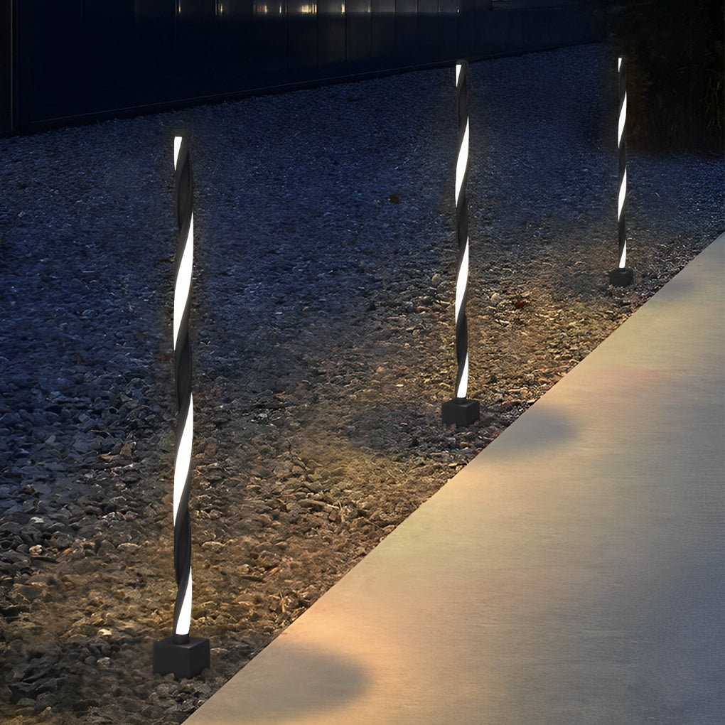 Unique Minimalist LED Waterproof Black Solar Powered Lawn Lights Path Lamp - Dazuma