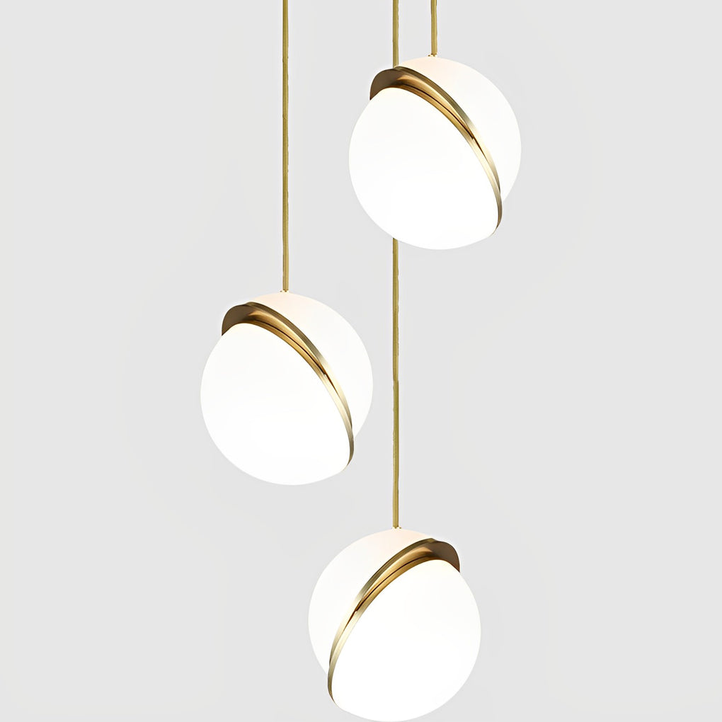Round Creative Electroplated Iron Acrylic White Nordic Pendant Lights