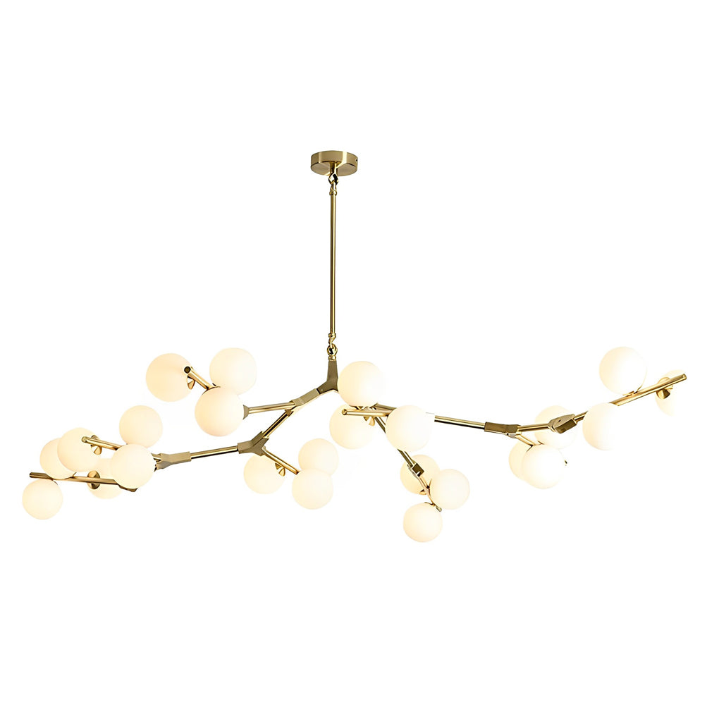 Nordic Style Modern Minimalist Cluster Metal Glass Chandelier – Black & Gold Fixture