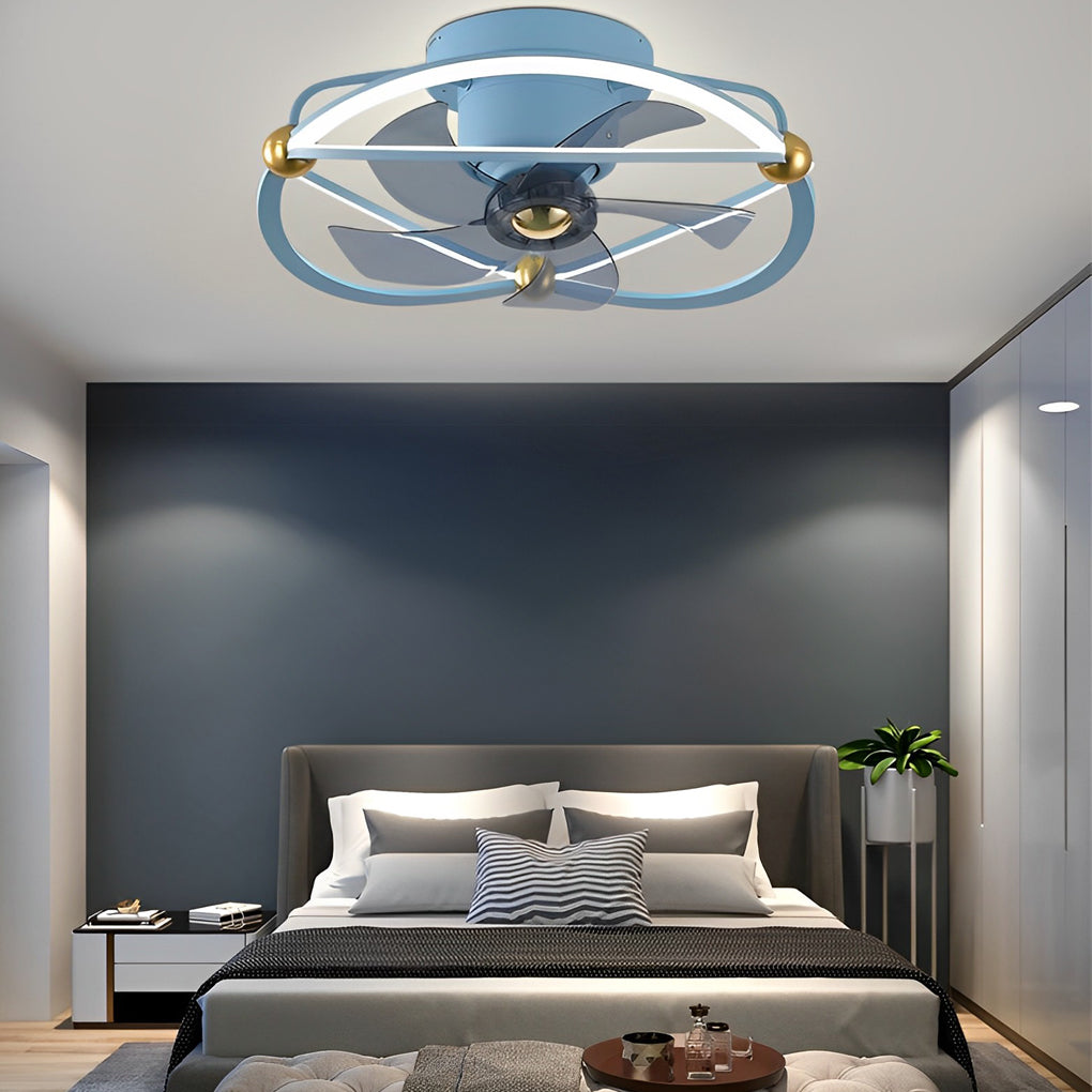 Intelligent Adjustable Stepless Dimming LED Ceiling Fan Light with Remote