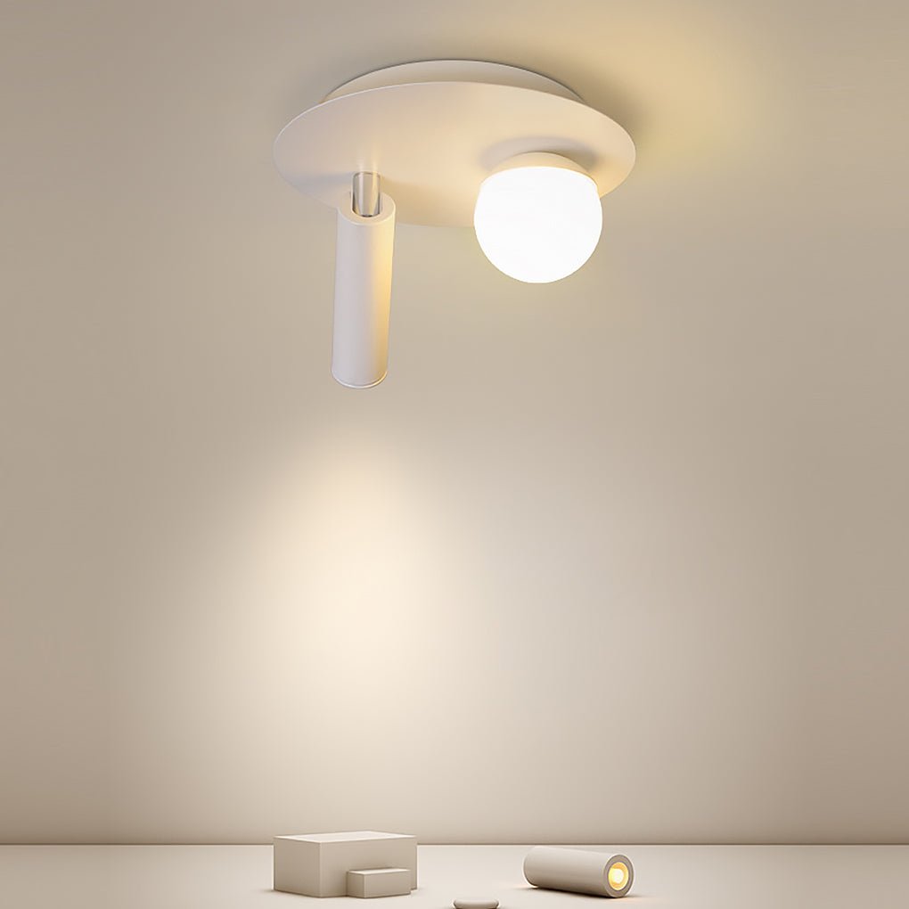 8'' Round Small Flush Mount Light with LED Bulb and Spotlight - Dazuma