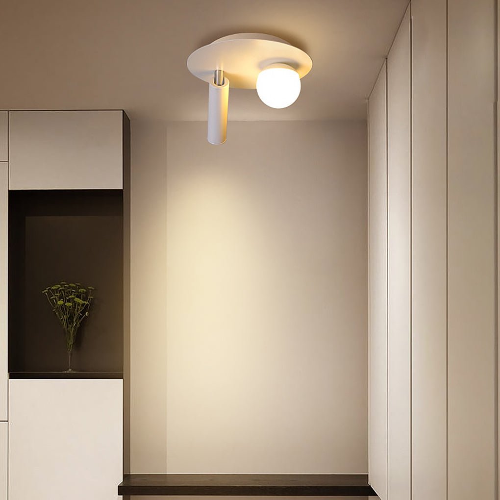 8'' Round Small Flush Mount Light with LED Bulb and Spotlight - Dazuma