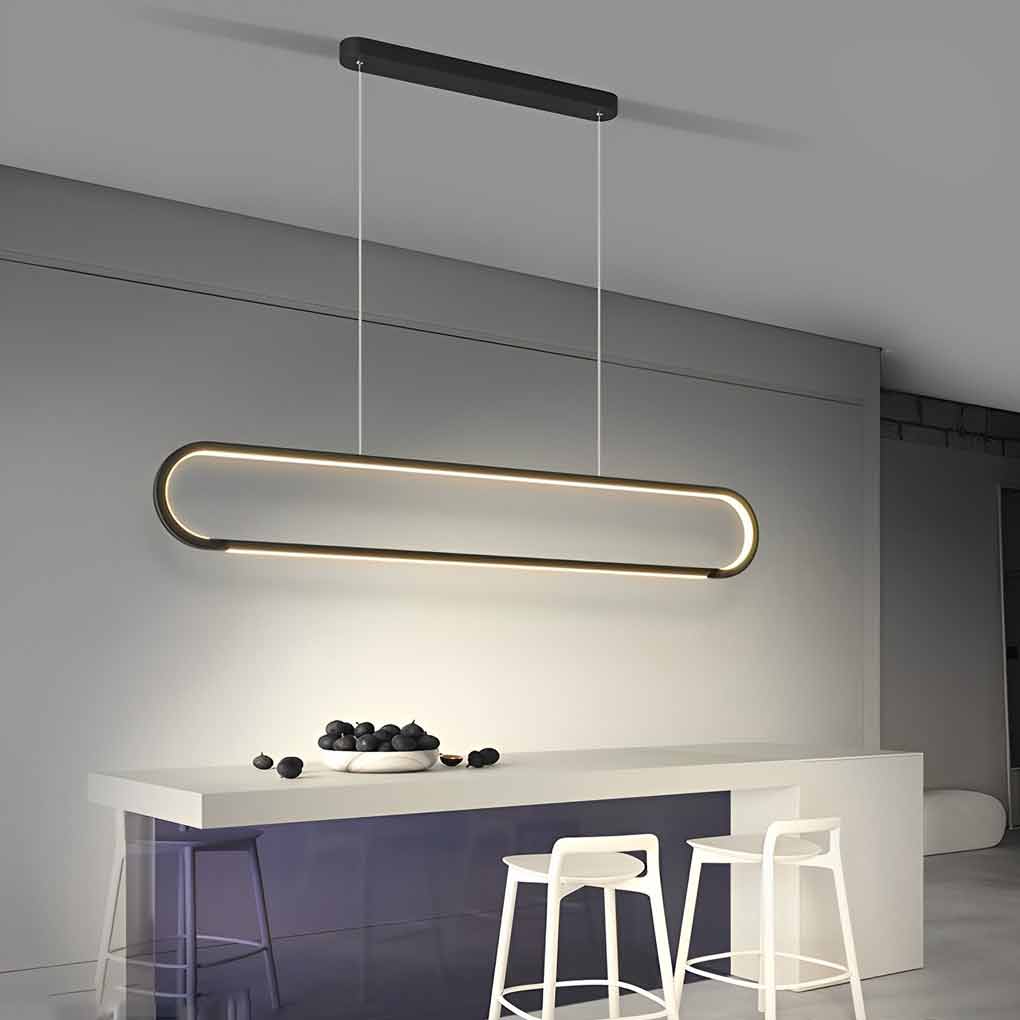 Minimalist Strip Stepless Dimming LED Modern Chandelier Hanging Lamp ...