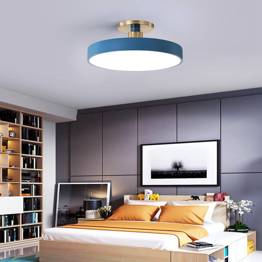 Modern Thick Circular LED Nordic Semi-Flush Mount Ceiling Light