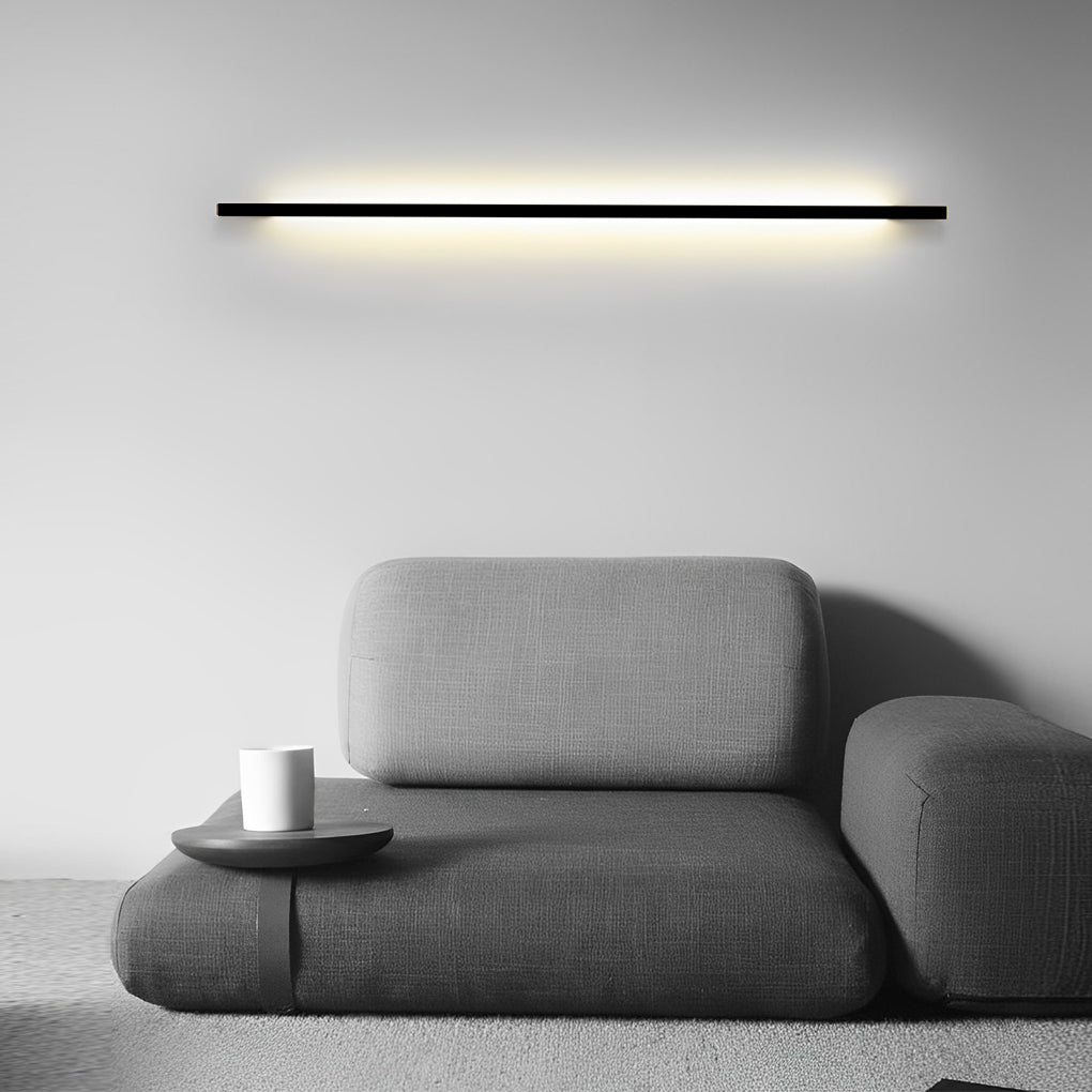Minimalist Strip Three Step Dimming LED Black Postmodern Wall Lamp - Dazuma