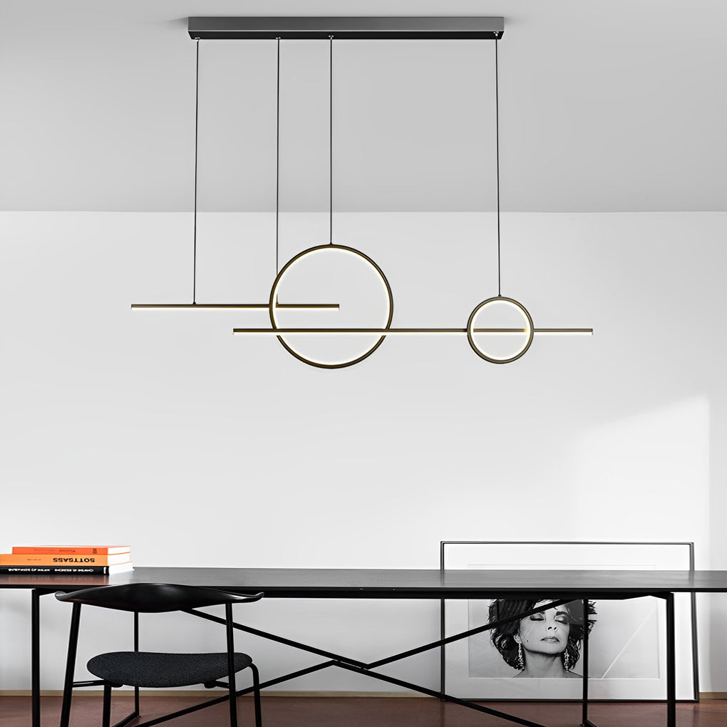 [Open-Box]Circles Three Step Dimming Stepless Dimmable Chandeliers with LED Strip