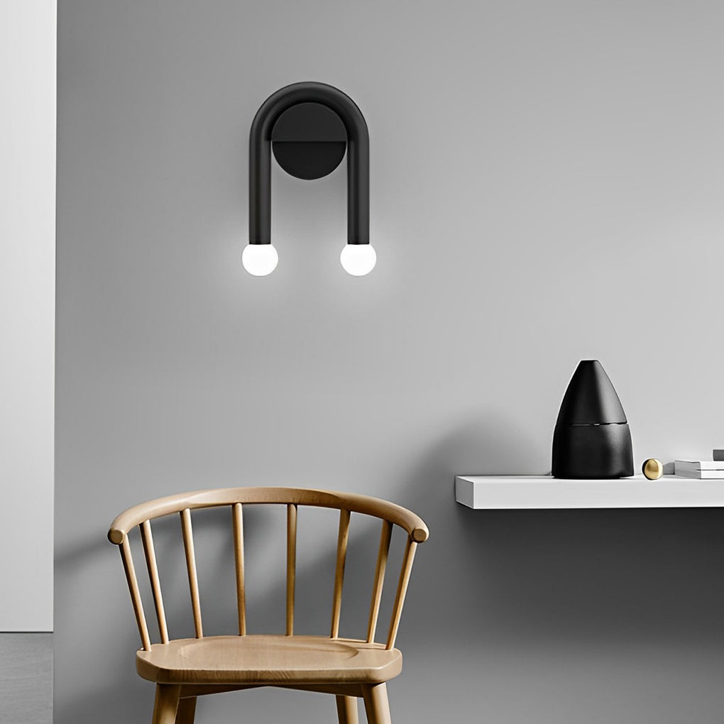 Creative 2 Lights Black Nordic Wall Lamp Decorative Wall Sconces Lighting